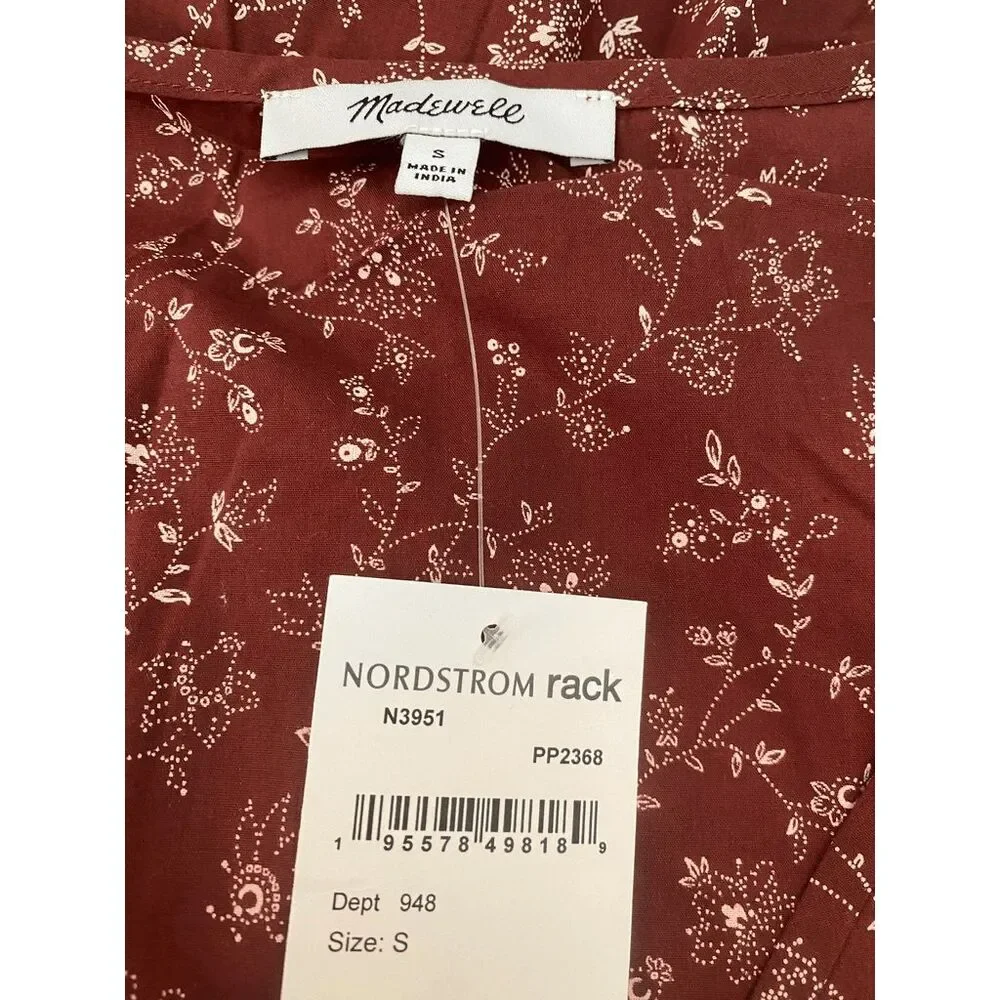 NWT Madewell Floral V-Neck Top‎ Sz S